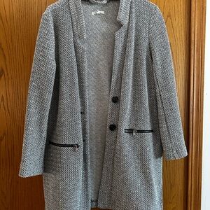 Maurices Black and White Herringbone Blazer